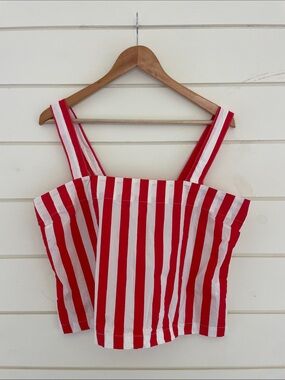 ban.do Red & White Striped Tank Top size XL